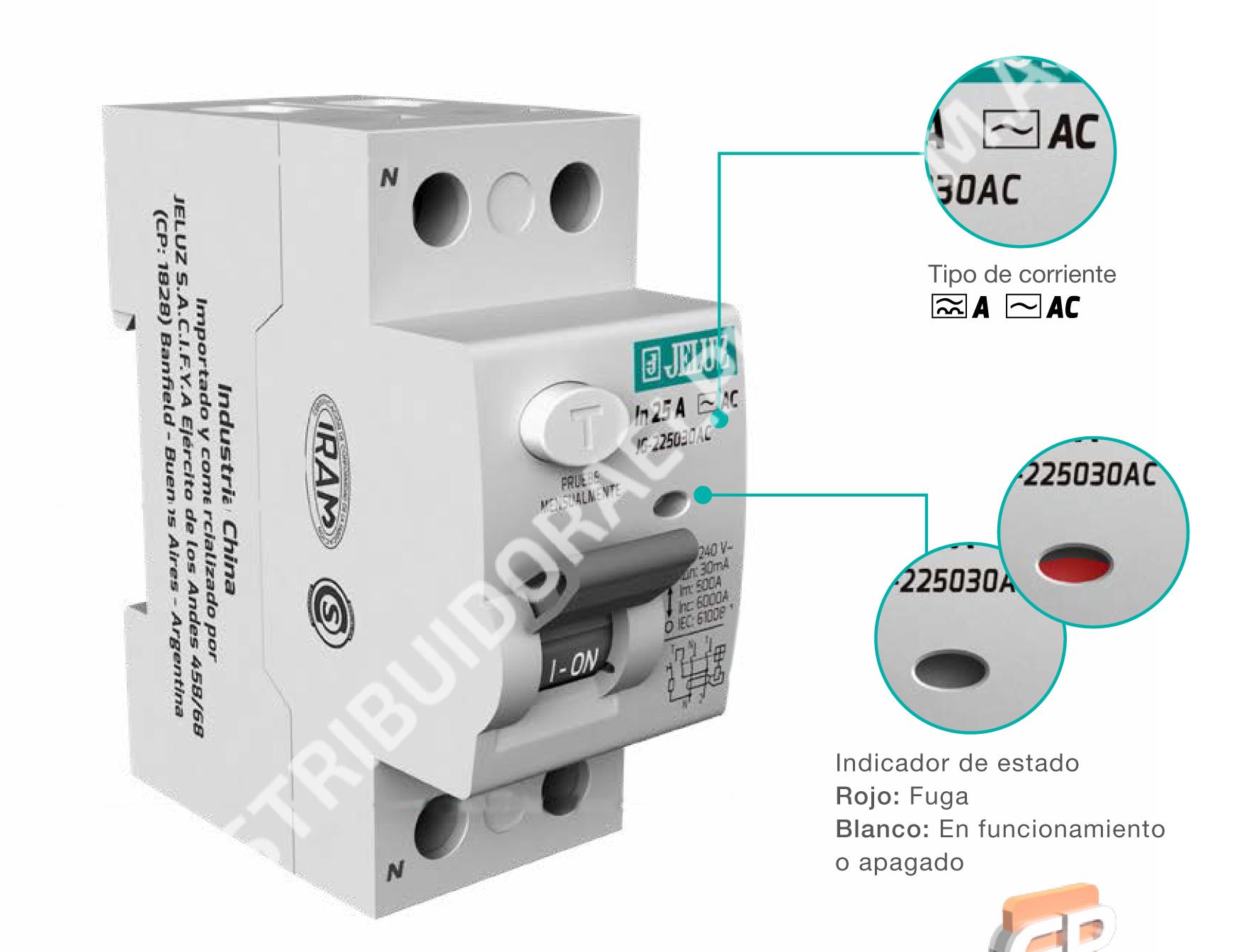 Interruptor Diferencial Bipolar 25A 