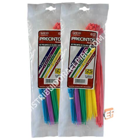 Kit Precintos Color Surtido 125un 