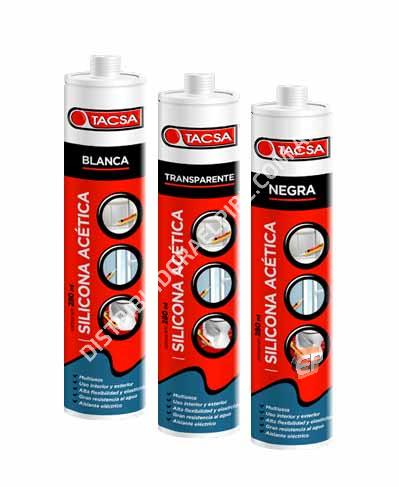 Sellador de Silicona Acetica Negro 280 ml. 